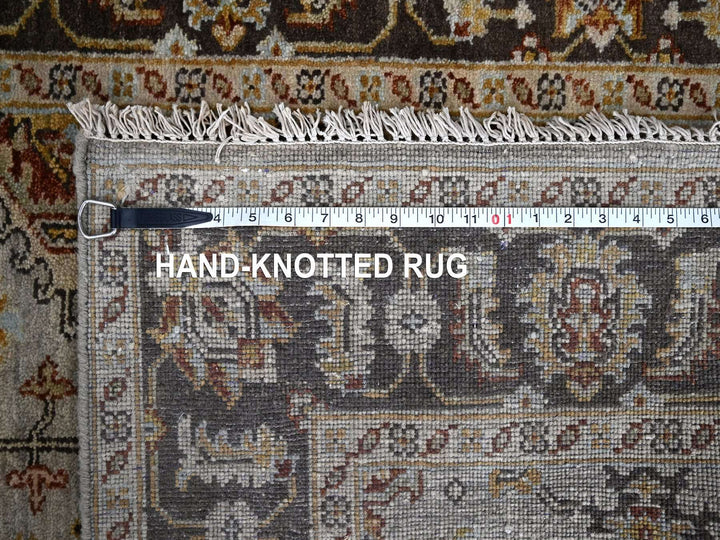4'2" x 9'10" New Hand Knotted Grey Wool Runner Oriental Rug - MOA10284665
