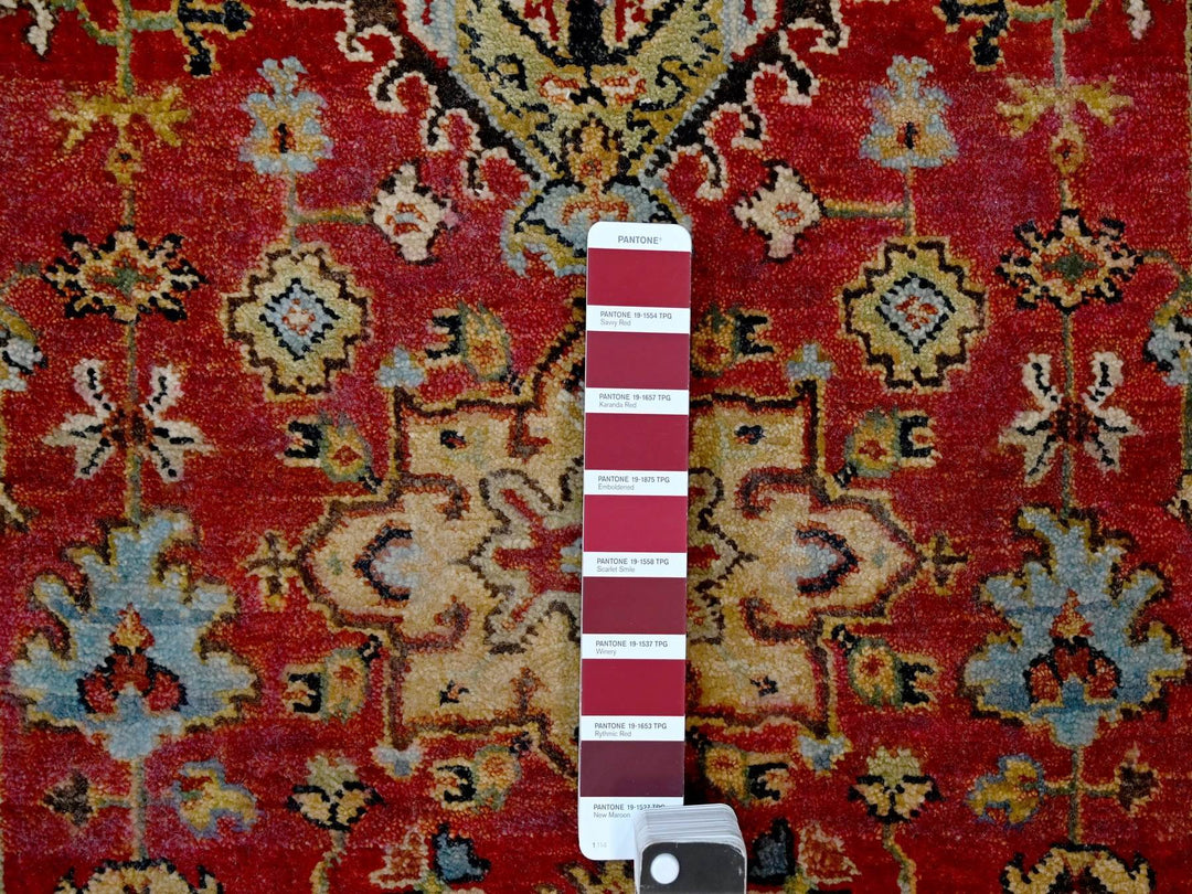 2'7" x 12'0" New Hand Knotted Red Wool Runner Oriental Rug - MOA10284684