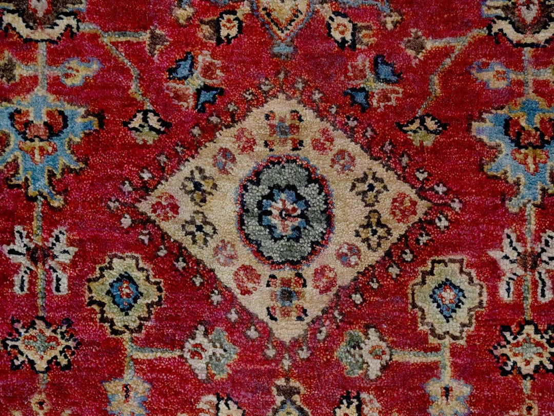 2'7" x 12'0" New Hand Knotted Red Wool Runner Oriental Rug - MOA10284684