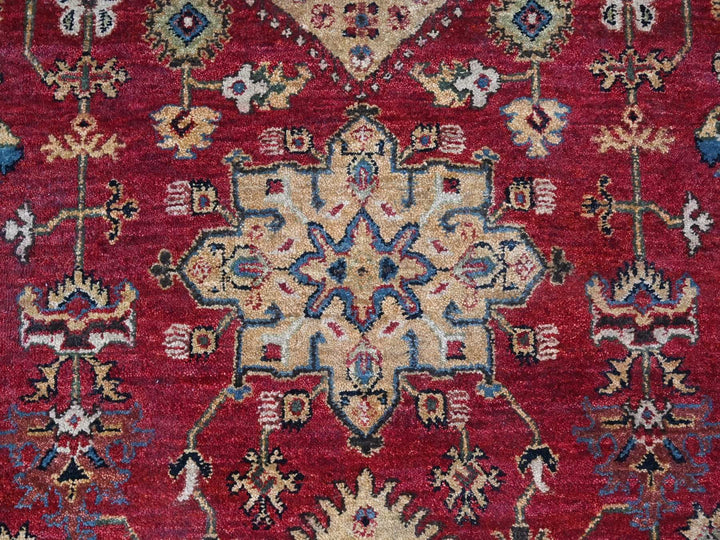 12'0" x 12'0" New Hand Knotted Red Wool Round Oriental Rug - MOA10284686