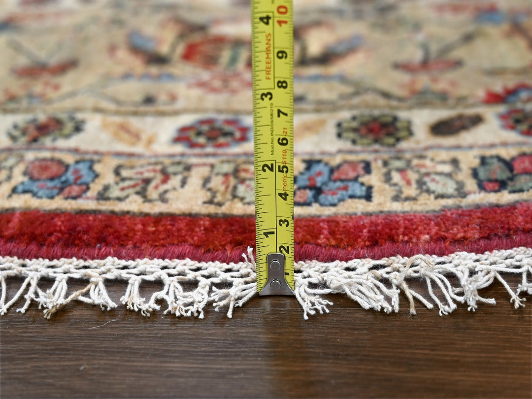 12'0" x 12'0" New Hand Knotted Red Wool Round Oriental Rug - MOA10284686