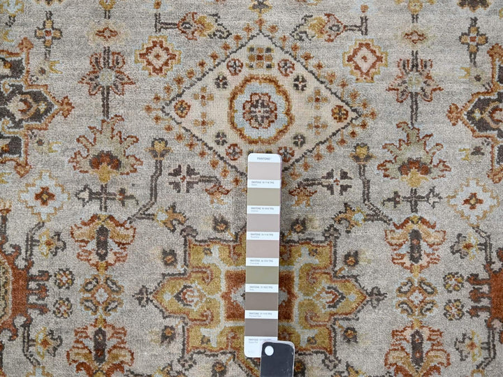 4'2" x 12'0" New Hand Knotted Grey Wool Runner Oriental Rug - MOA10284691