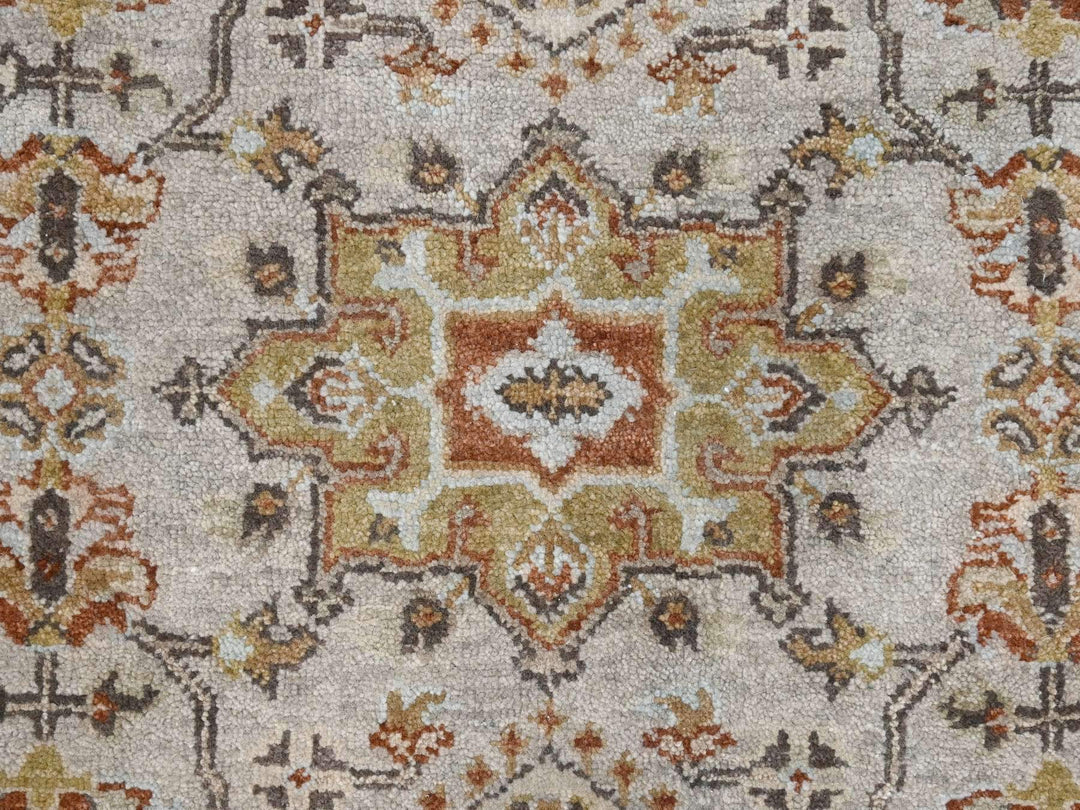 4'2" x 12'0" New Hand Knotted Grey Wool Runner Oriental Rug - MOA10284691