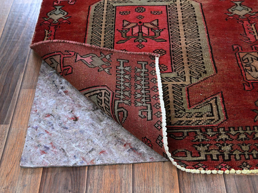 2'3" x 8'5" Vintage Hand Knotted Red Wool Runner Oriental Rug - MOA102846
