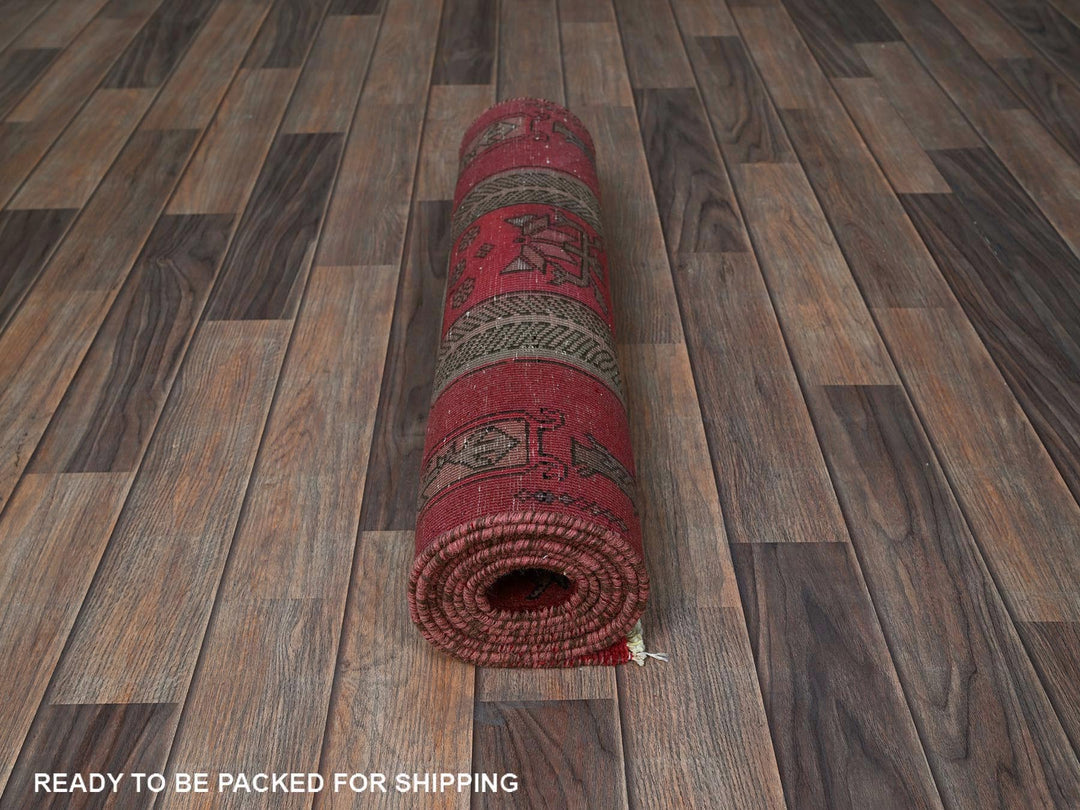 2'3" x 8'5" Vintage Hand Knotted Red Wool Runner Oriental Rug - MOA102846