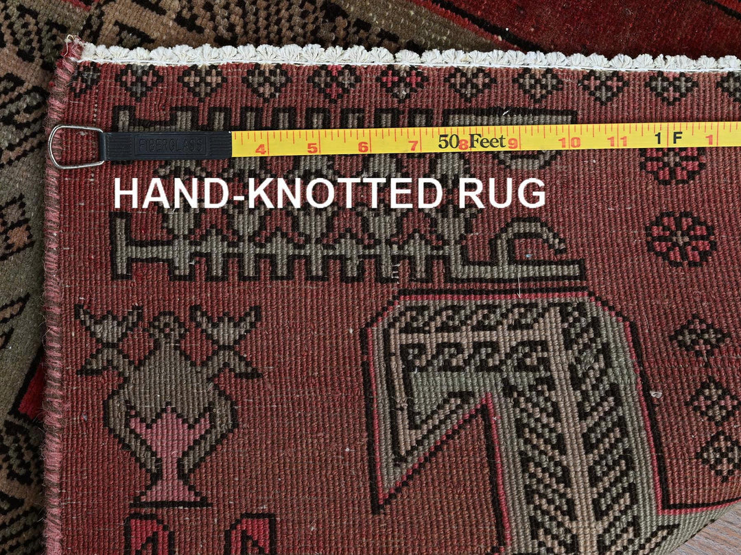 2'3" x 8'5" Vintage Hand Knotted Red Wool Runner Oriental Rug - MOA102846