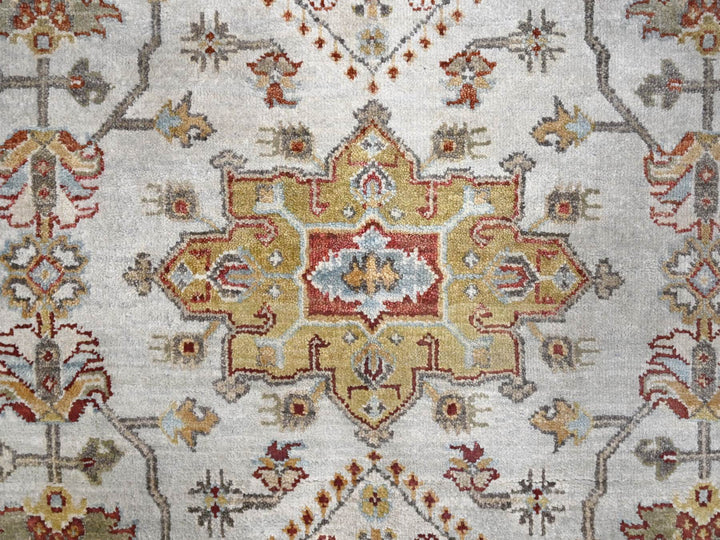 6'2" x 6'2" New Hand Knotted Grey Wool Round Oriental Rug - MOA10284701