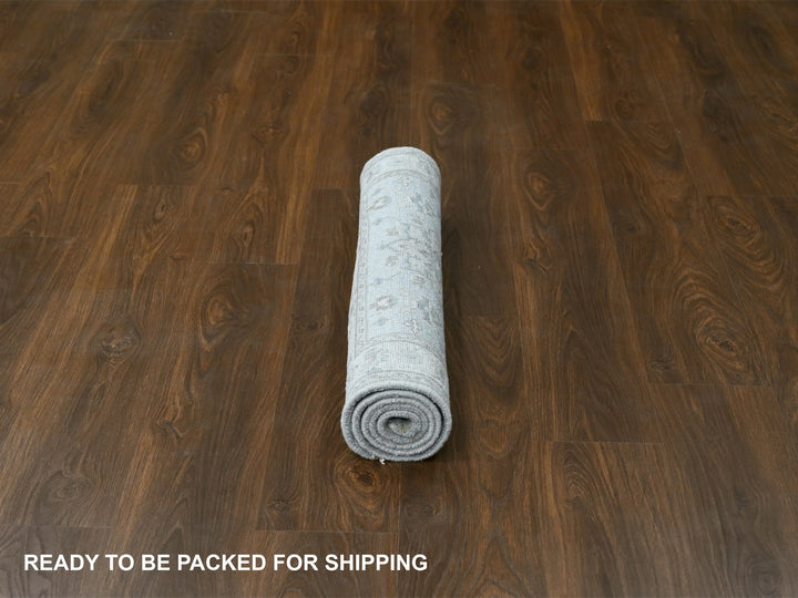 3'1" x 5'0" New Hand Knotted Grey Wool Rectangle Oriental Rug - MOA10284702