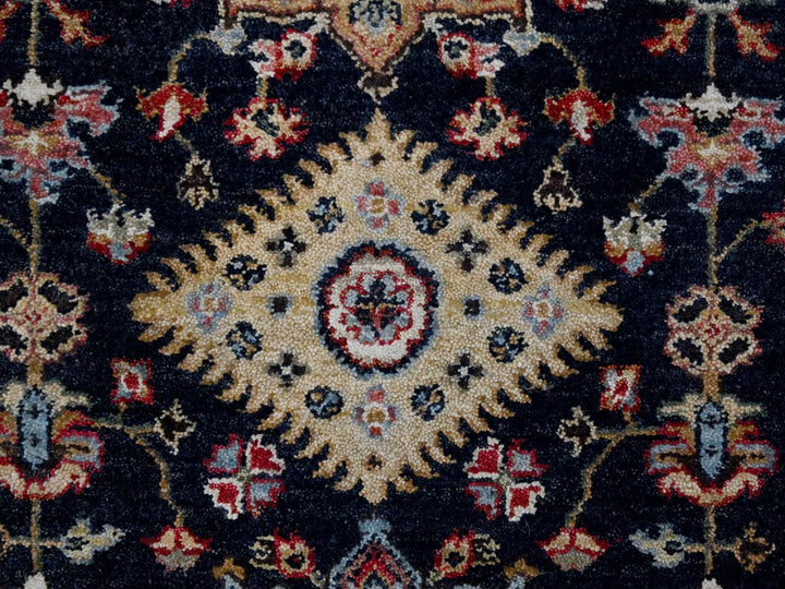 2'7" x 10'1" New Hand Knotted Black Wool Runner Oriental Rug - MOA10284710