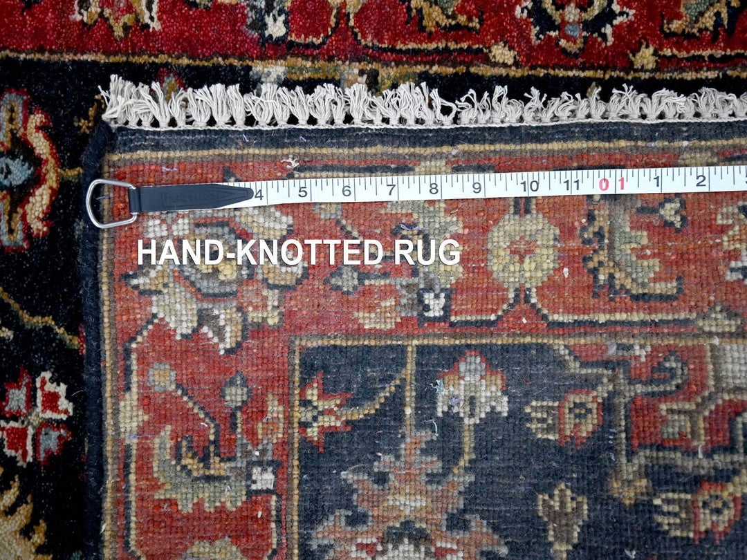 2'7" x 10'1" New Hand Knotted Black Wool Runner Oriental Rug - MOA10284710