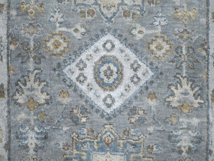2'7" x 10'0" New Hand Knotted Grey Wool Runner Oriental Rug - MOA10284712