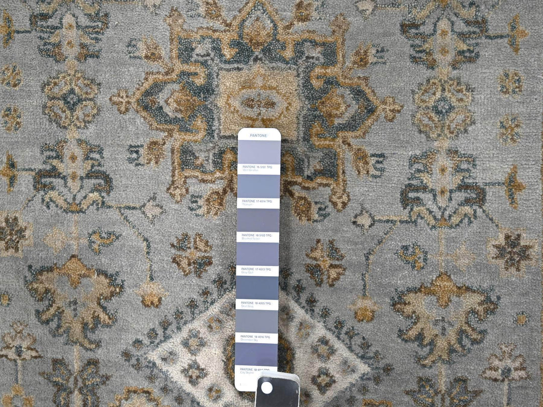 3'1" x 5'0" New Hand Knotted Grey Wool Rectangle Oriental Rug - MOA10284714