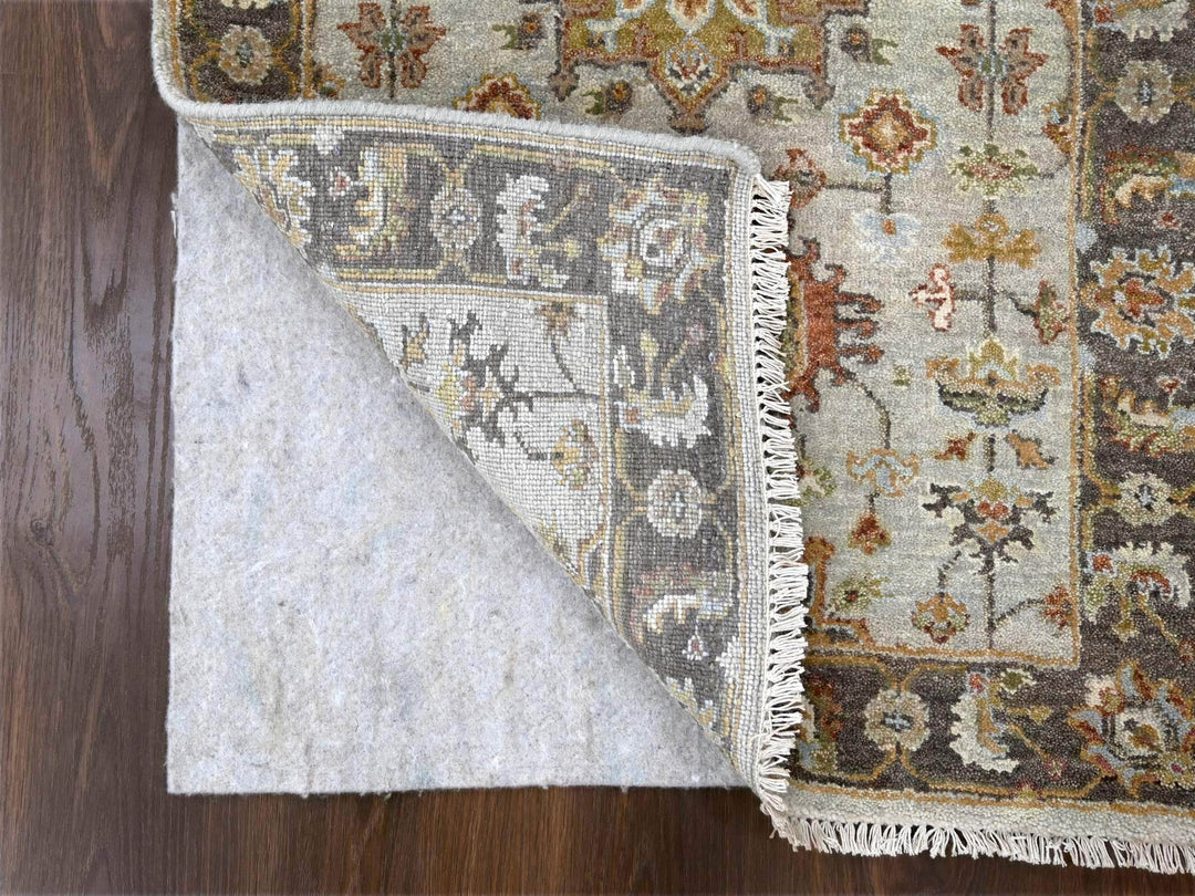 2'7" x 10'0" New Hand Knotted Grey Wool Runner Oriental Rug - MOA10284715