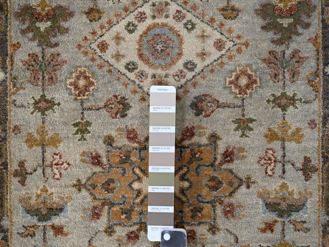 2'7" x 10'0" New Hand Knotted Grey Wool Runner Oriental Rug - MOA10284715