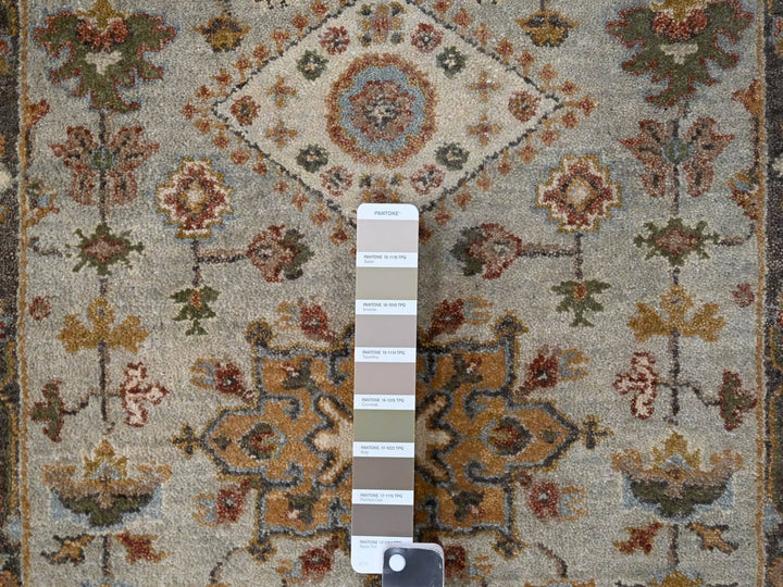 2'7" x 10'0" New Hand Knotted Grey Wool Runner Oriental Rug - MOA10284715