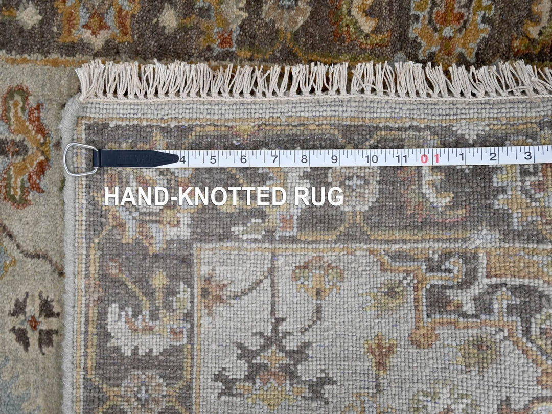 2'7" x 10'0" New Hand Knotted Grey Wool Runner Oriental Rug - MOA10284715