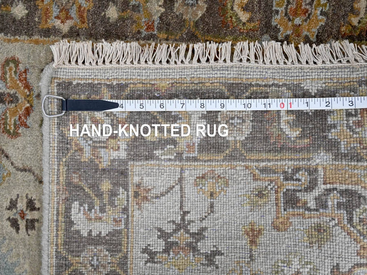 2'7" x 10'0" New Hand Knotted Grey Wool Runner Oriental Rug - MOA10284715