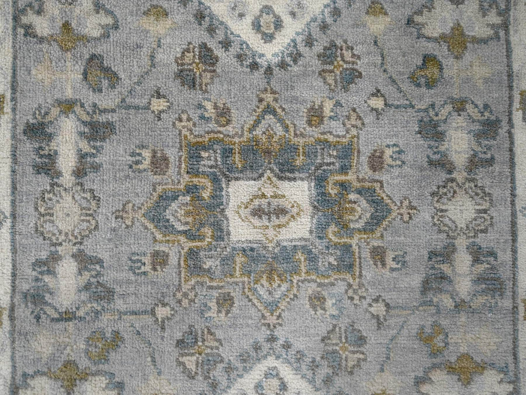2'8" x 7'10" New Hand Knotted Grey Wool Runner Oriental Rug - MOA10284719