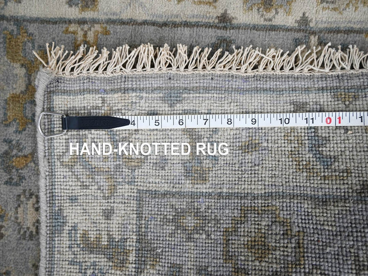 2'8" x 7'10" New Hand Knotted Grey Wool Runner Oriental Rug - MOA10284719