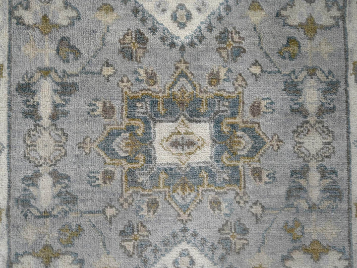 2'8" x 8'0" New Hand Knotted Grey Wool Runner Oriental Rug - MOA10284721
