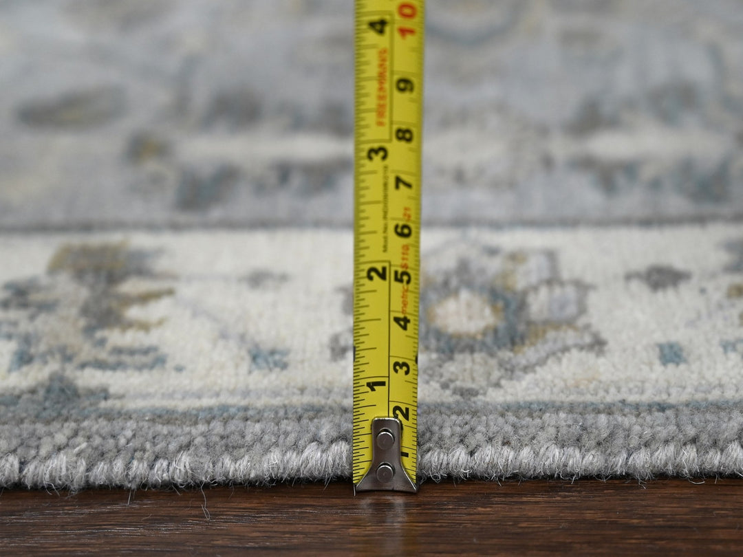 2'8" x 8'0" New Hand Knotted Grey Wool Runner Oriental Rug - MOA10284721