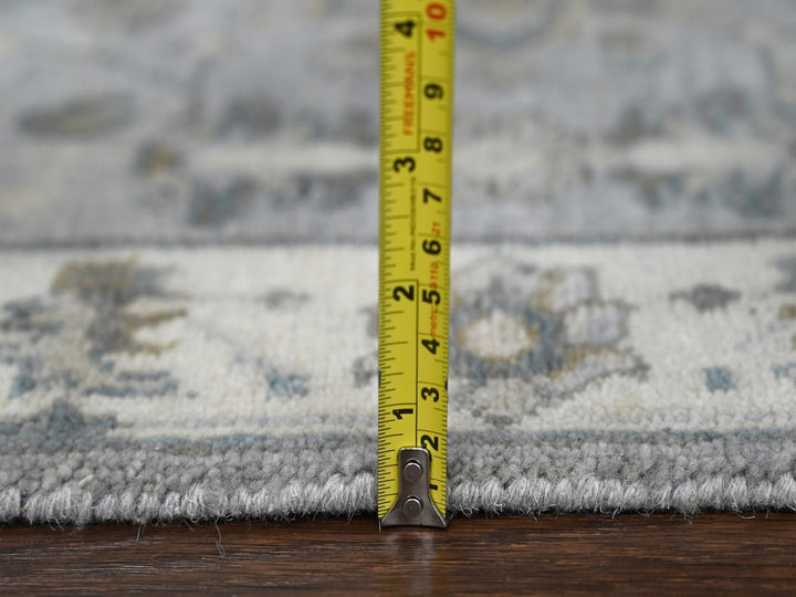 2'8" x 8'0" New Hand Knotted Grey Wool Runner Oriental Rug - MOA10284721