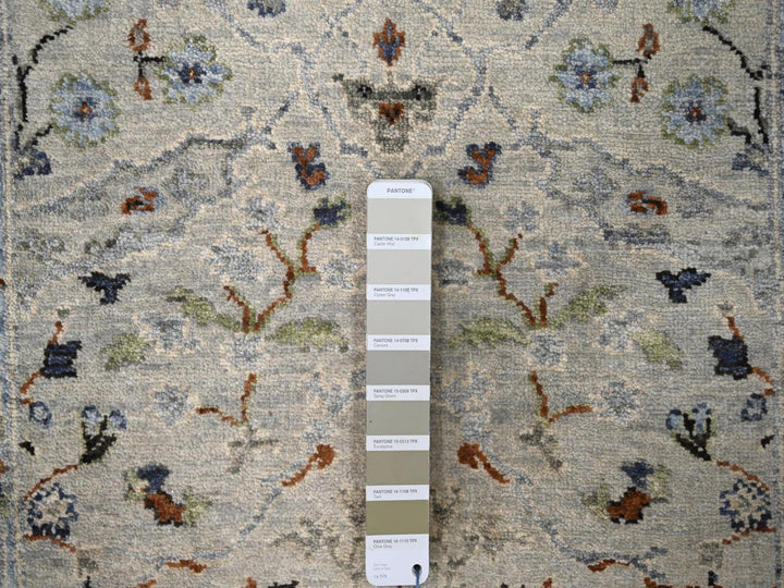 2'8" x 27'8" New Hand Knotted Grey Wool Runner Oriental Rug - MOA10284735