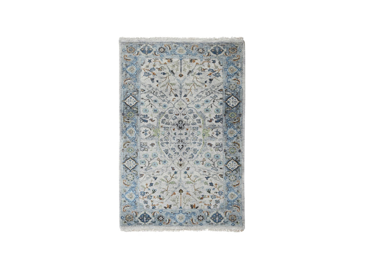 3'0" x 5'0" New Hand Knotted Grey Wool Rectangle Oriental Rug - MOA10284740