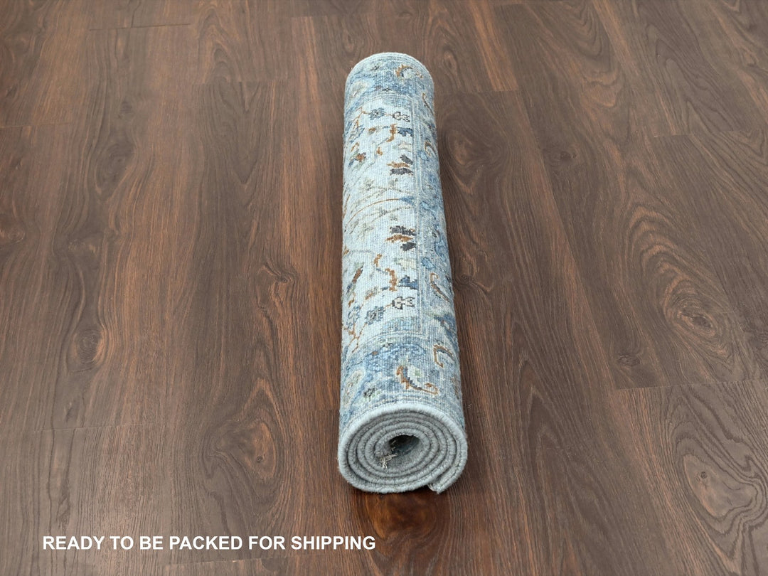 3'0" x 5'0" New Hand Knotted Grey Wool Rectangle Oriental Rug - MOA10284740