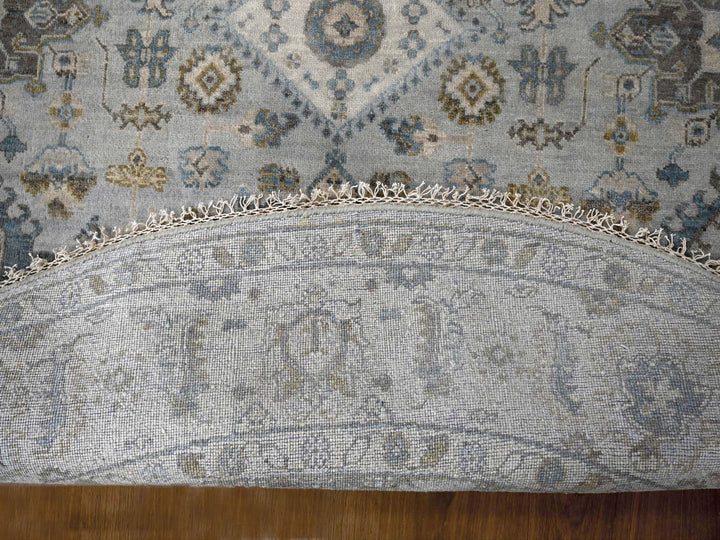 8'0" x 8'0" New Hand Knotted Grey Wool Round Oriental Rug - MOA10284746