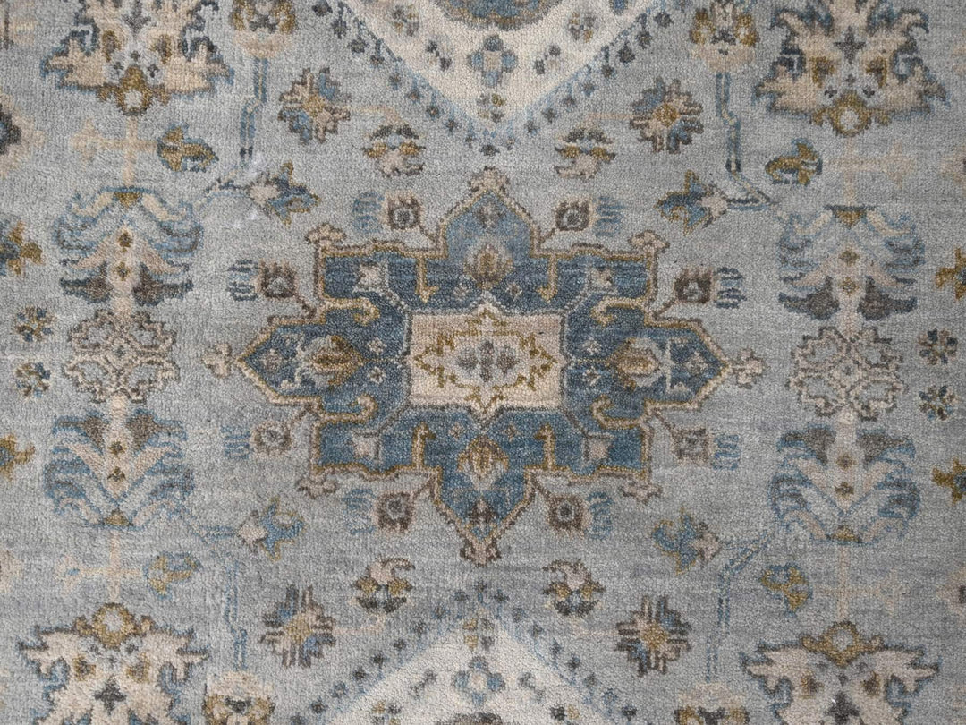 8'0" x 8'0" New Hand Knotted Grey Wool Round Oriental Rug - MOA10284746