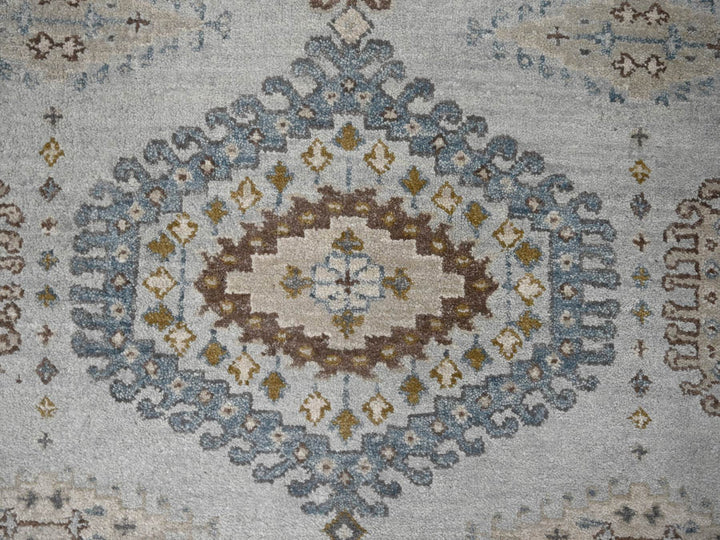 4'0" x 10'1" New Hand Knotted Grey Wool Runner Oriental Rug - MOA10284759