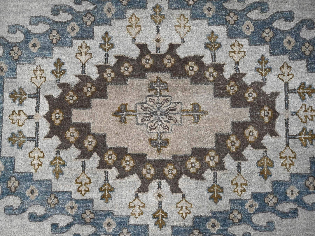 12'0" x 12'0" New Hand Knotted Grey Wool Round Oriental Rug - MOA10284762