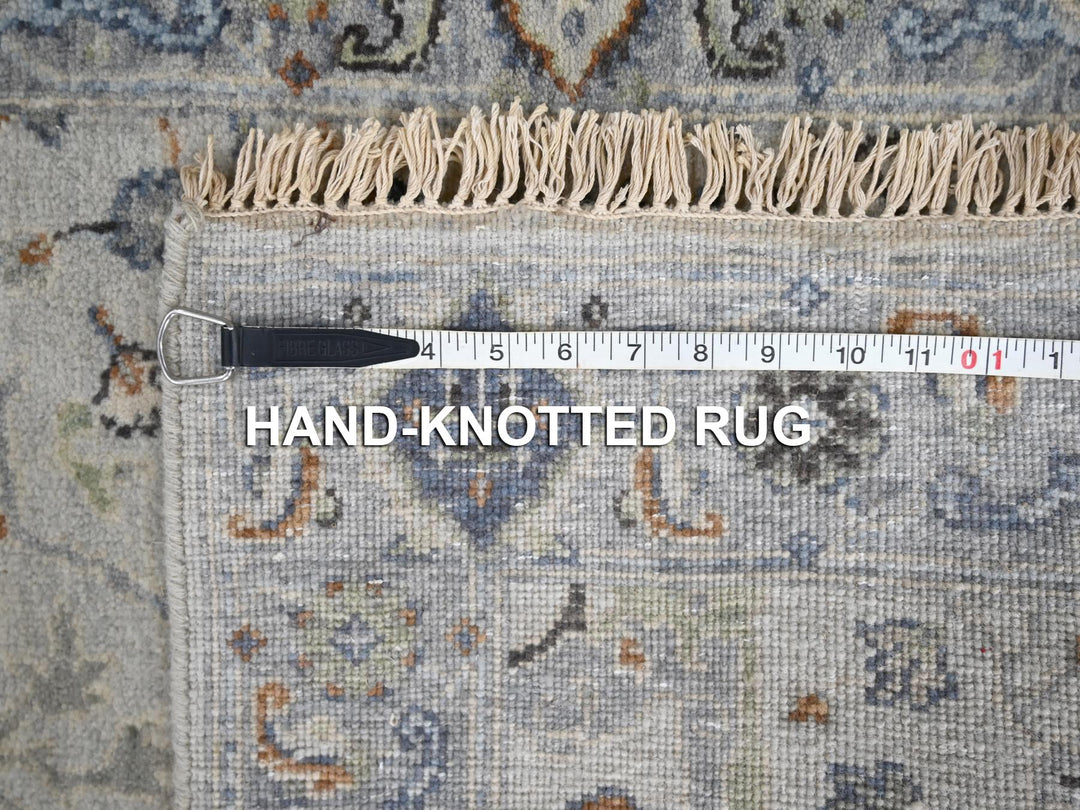 2'6" x 9'10" New Hand Knotted Grey Wool Runner Oriental Rug - MOA10284771