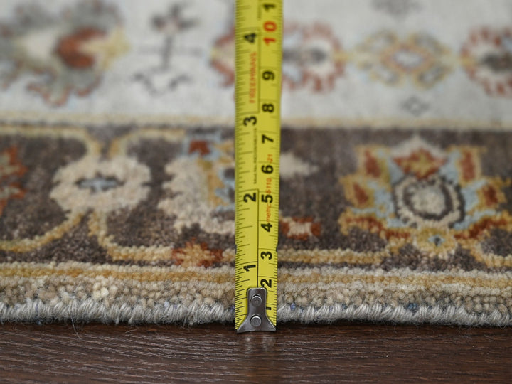 2'8" x 12'0" New Hand Knotted Grey Wool Runner Oriental Rug - MOA10284785