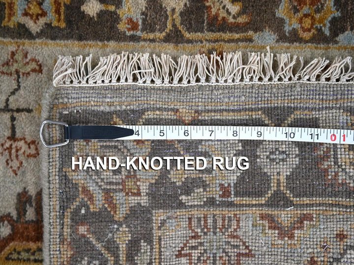 2'8" x 12'0" New Hand Knotted Grey Wool Runner Oriental Rug - MOA10284785