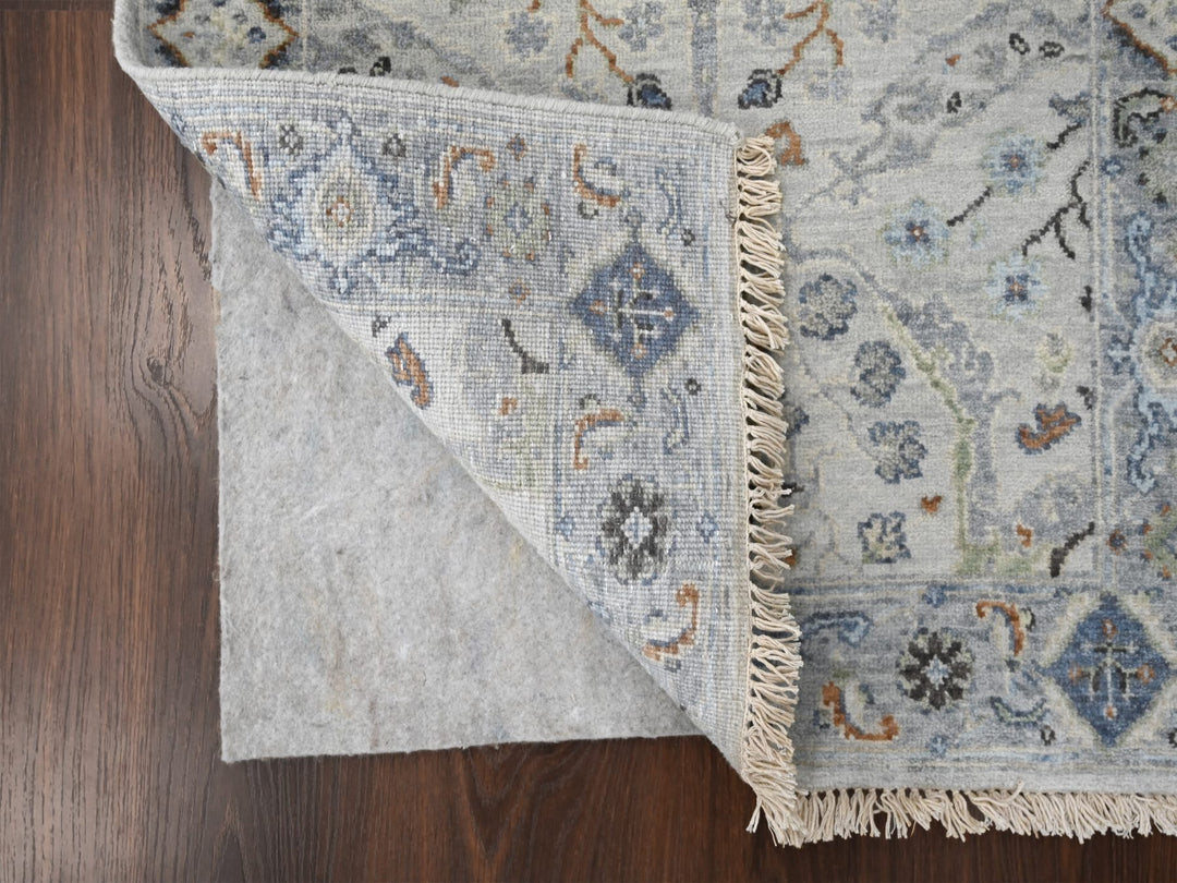 2'6" x 9'10" New Hand Knotted Grey Wool Runner Oriental Rug - MOA10284786