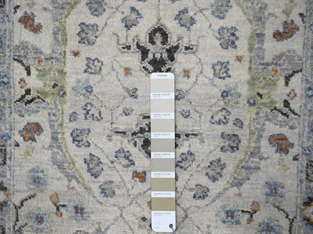 2'6" x 9'10" New Hand Knotted Grey Wool Runner Oriental Rug - MOA10284786