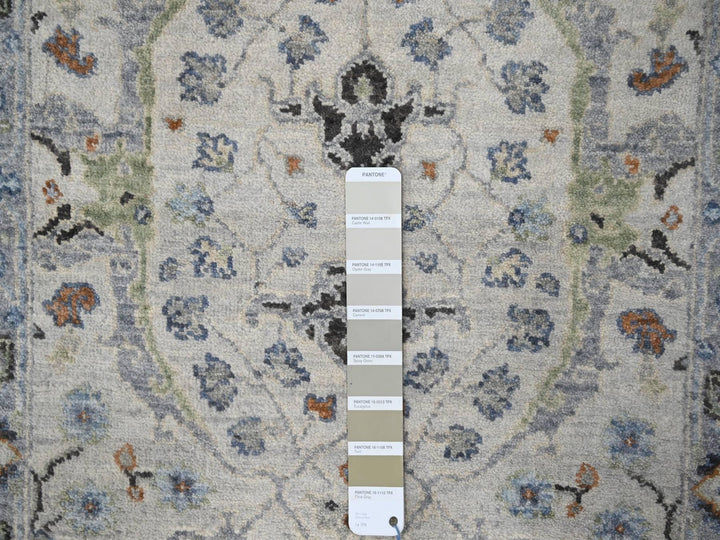 2'6" x 9'10" New Hand Knotted Grey Wool Runner Oriental Rug - MOA10284786