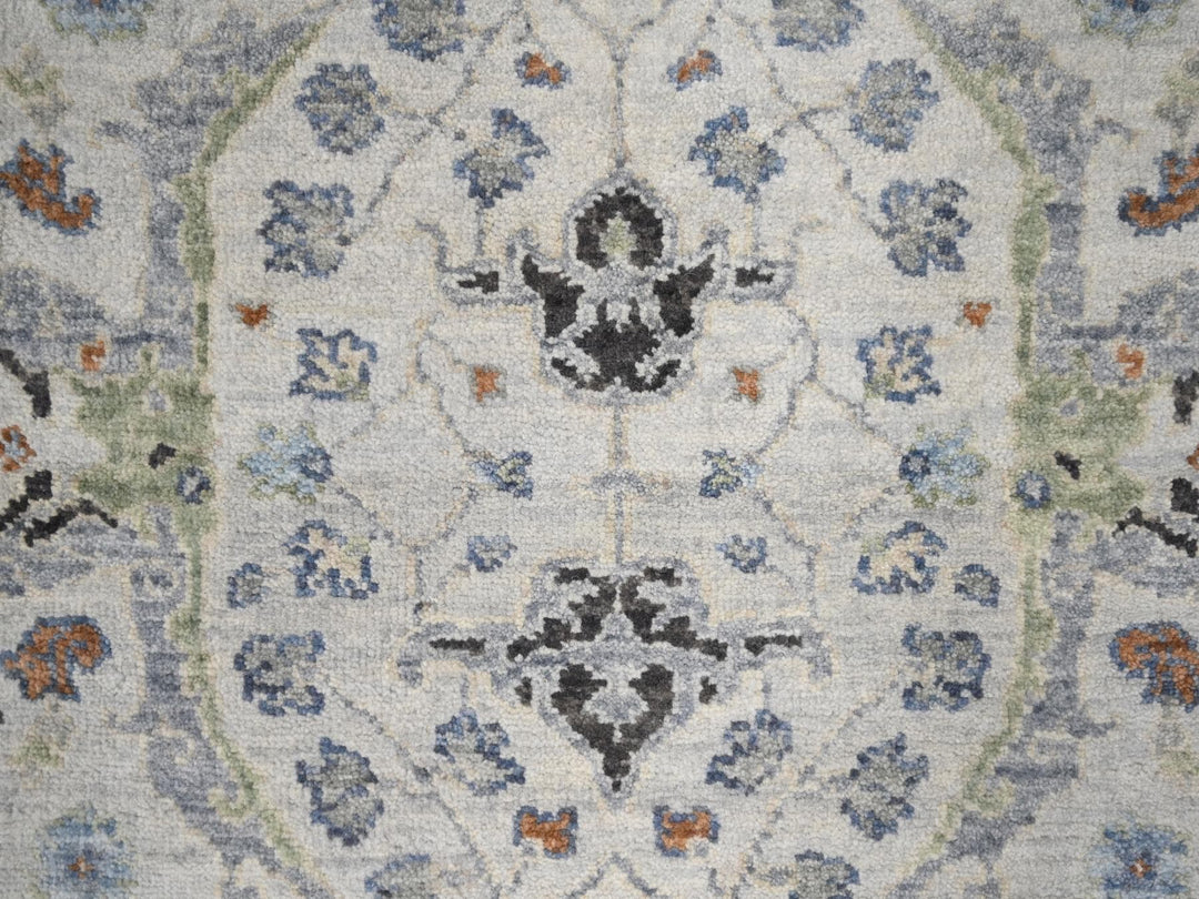 2'6" x 9'10" New Hand Knotted Grey Wool Runner Oriental Rug - MOA10284786