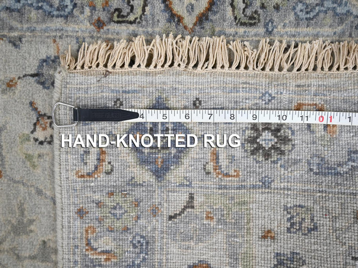 2'6" x 9'10" New Hand Knotted Grey Wool Runner Oriental Rug - MOA10284786