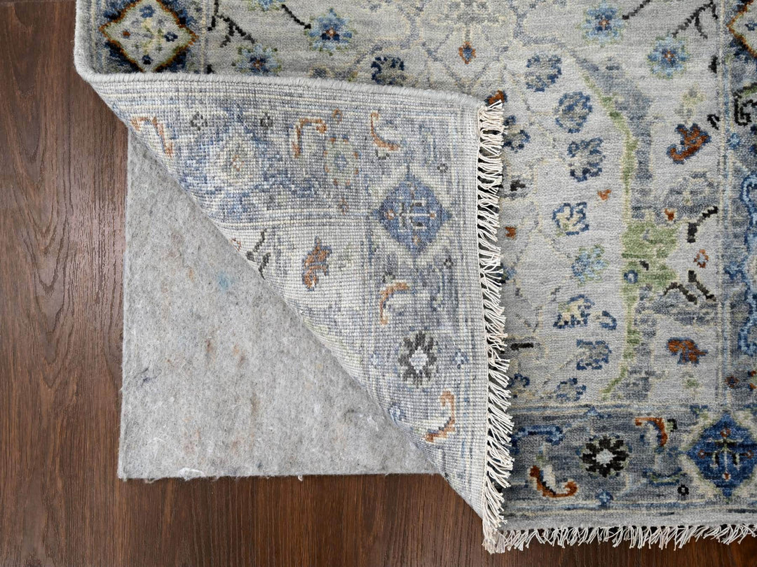 2'6" x 19'9" New Hand Knotted Grey Wool Runner Oriental Rug - MOA10284792