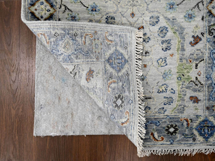 2'6" x 19'9" New Hand Knotted Grey Wool Runner Oriental Rug - MOA10284792