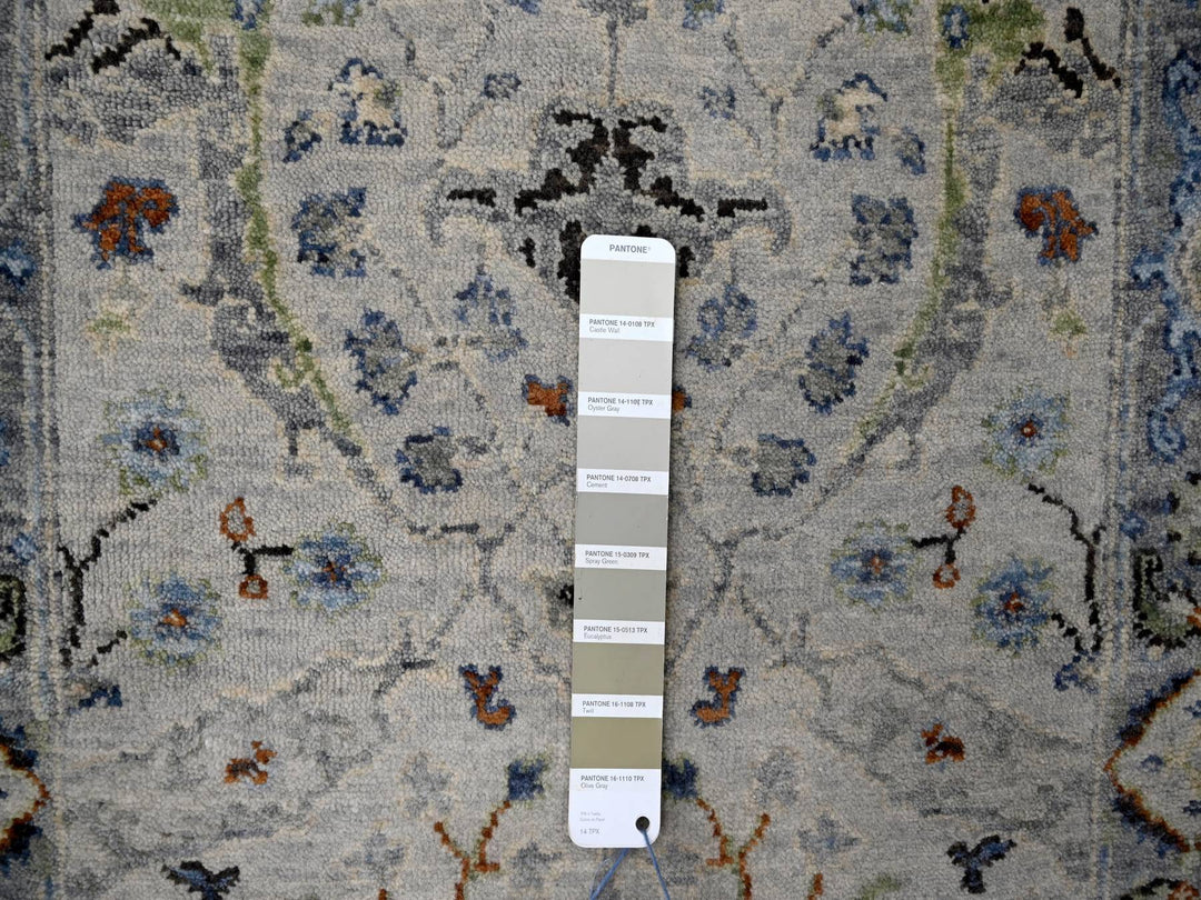 2'6" x 19'9" New Hand Knotted Grey Wool Runner Oriental Rug - MOA10284792