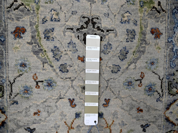 2'6" x 19'9" New Hand Knotted Grey Wool Runner Oriental Rug - MOA10284792