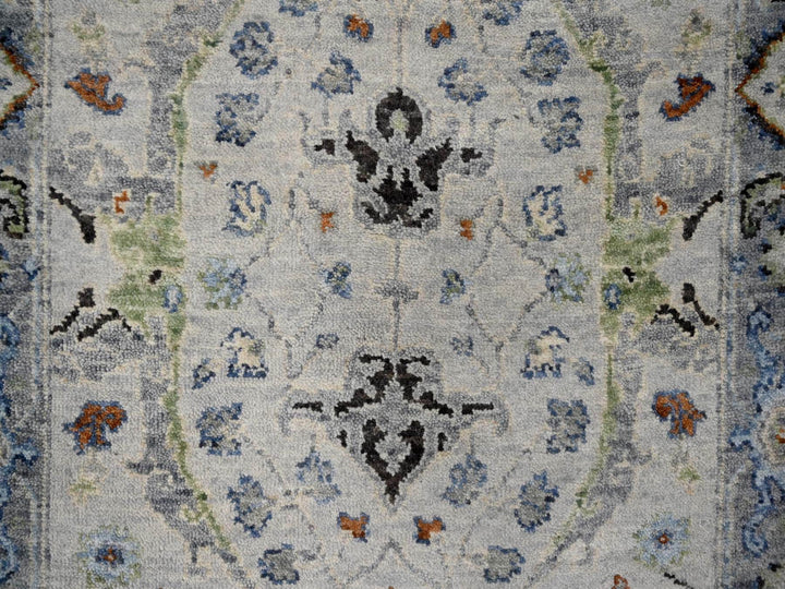 2'6" x 19'9" New Hand Knotted Grey Wool Runner Oriental Rug - MOA10284792
