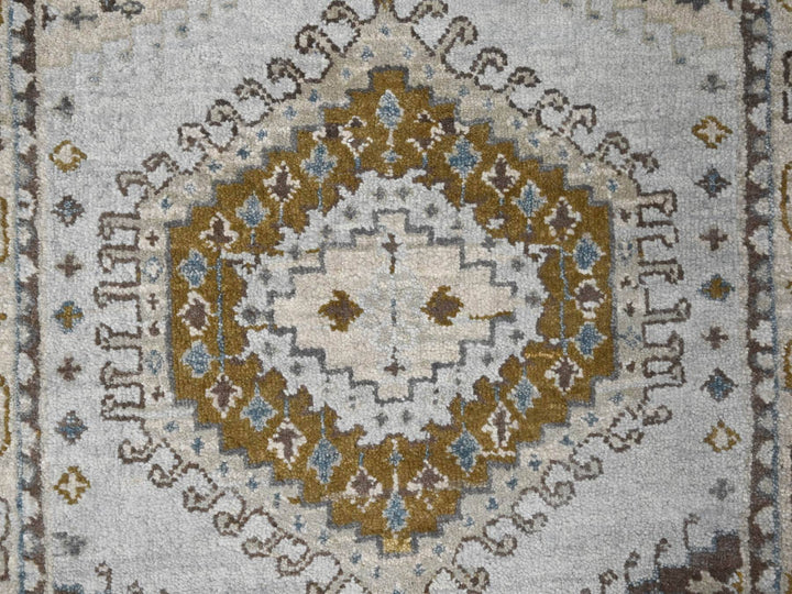2'8" x 10'1" New Hand Knotted Grey Wool Runner Oriental Rug - MOA10284801