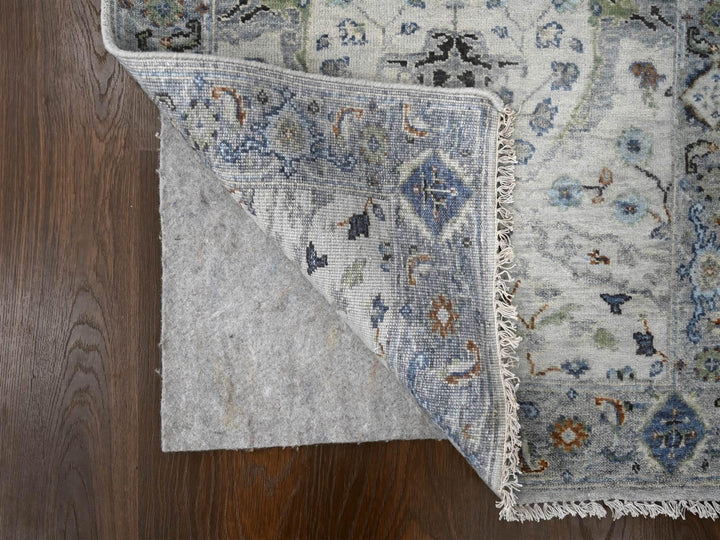 2'7" x 21'8" New Hand Knotted Grey Wool Runner Oriental Rug - MOA10284808