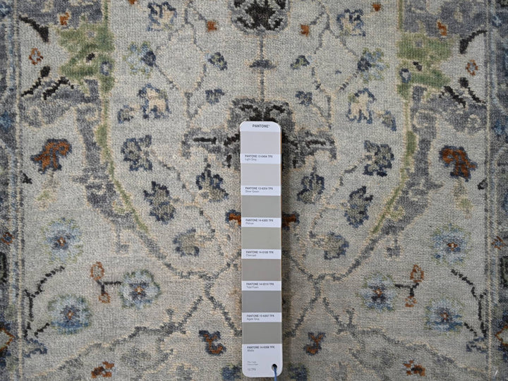 2'7" x 21'8" New Hand Knotted Grey Wool Runner Oriental Rug - MOA10284808