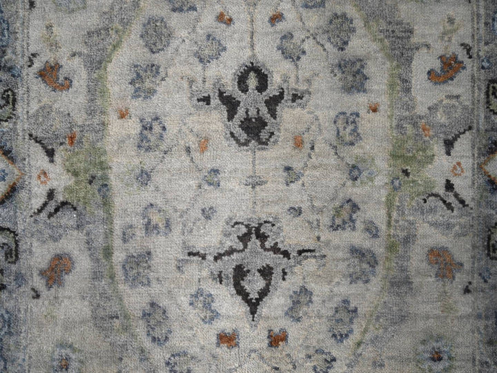 2'7" x 21'8" New Hand Knotted Grey Wool Runner Oriental Rug - MOA10284808